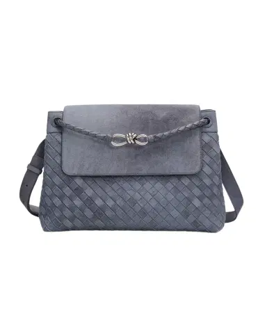 Bottega Veneta Men's Andiamo Intrecciato Suede Messenger Bag | Thumbnail 1 Bottega Veneta Men's Andiamo Intrecciato Suede Messenger Bag | Thumbnail 1