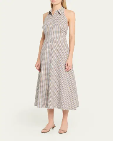 Veronica Beard Mackey Gingham Halter Midi Dress | Thumbnail 4 Veronica Beard Mackey Gingham Halter Midi Dress | Thumbnail 4