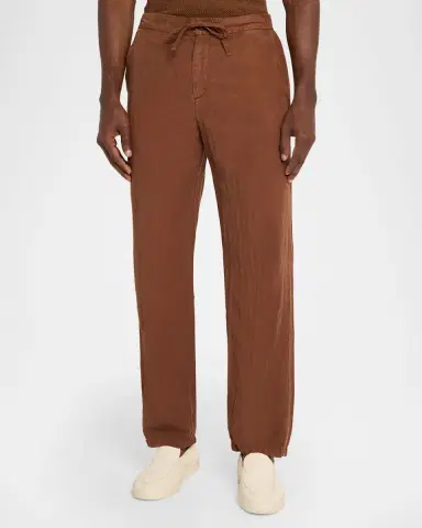 Frescobol Carioca Men's Mendes Linen Blend Drawstring Pants | Thumbnail 4 Frescobol Carioca Men's Mendes Linen Blend Drawstring Pants | Thumbnail 4