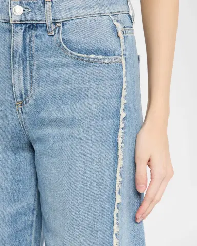 LE JEAN Joss Wide-Leg Frayed Jeans | Thumbnail 4