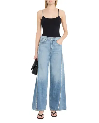 LE JEAN Joss Wide-Leg Frayed Jeans | Thumbnail 1