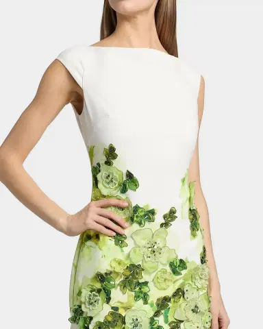 BADGLEY MISCHKA Floral Print Dropwaist Sheath Gown | Thumbnail 5