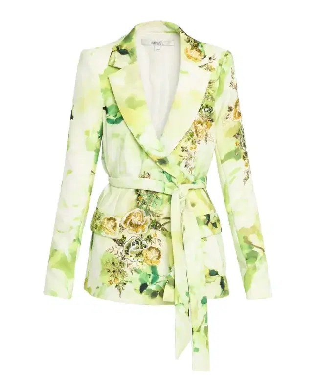 Beaded Floral-Embroidered Jacket