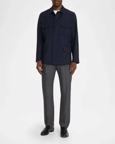 Boglioli Men 's Wool Flap-Pocket Field Jacket | Thumbnail 2