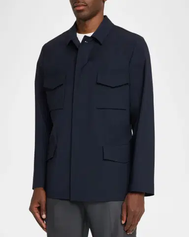 Boglioli Men 's Wool Flap-Pocket Field Jacket | Thumbnail 4