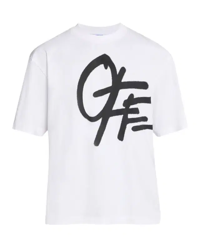 Men 's Graffiti Logo Cotton Crewneck T-Shirt