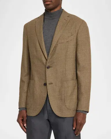Boglioli Men 's Wool Gingham Single-Breasted Sport Coat | Thumbnail 4