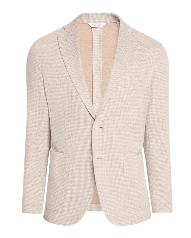 Boglioli Men 's Cotton and Linen Houndstooth Single-Breasted Sport Coat
