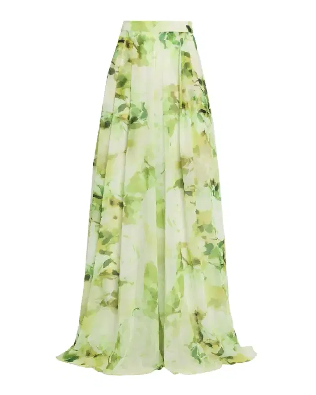 Floral-Print Georgette Palazzo Pants