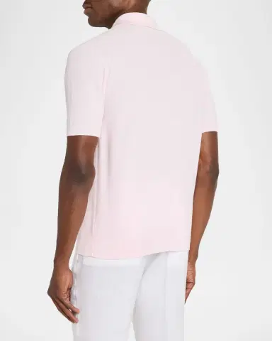 Boglioli Men's Cotton Knit Johnny Collar Polo Shirt | Thumbnail 3