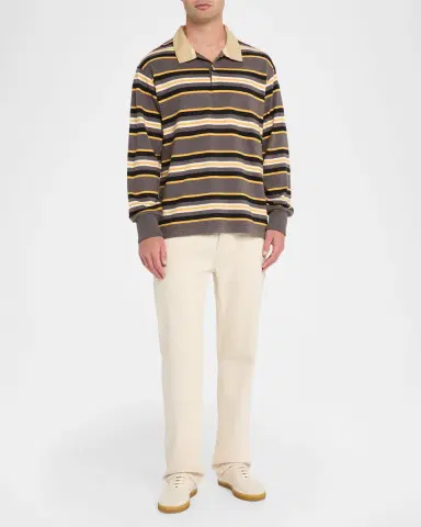 Sanderlak Men's Rugby Striped Polo Shirt | Thumbnail 2 Sanderlak Men's Rugby Striped Polo Shirt | Thumbnail 2