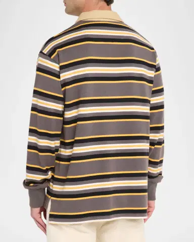 Sanderlak Men's Rugby Striped Polo Shirt | Thumbnail 3 Sanderlak Men's Rugby Striped Polo Shirt | Thumbnail 3