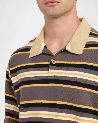 Sanderlak Men's Rugby Striped Polo Shirt | Thumbnail 5 Sanderlak Men's Rugby Striped Polo Shirt | Thumbnail 5