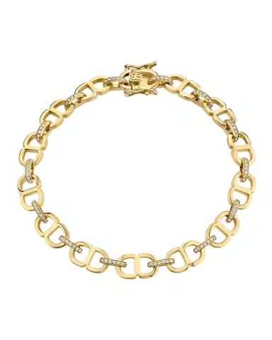 Sydney Evan 14K Yellow Gold Small Love Link Bracelet with Diamonds | Thumbnail 1 Sydney Evan 14K Yellow Gold Small Love Link Bracelet with Diamonds | Thumbnail 1