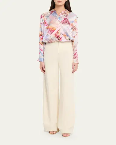 L'Agence Tyler Silk Button-Front Blouse | Thumbnail 2 L'Agence Tyler Silk Button-Front Blouse | Thumbnail 2