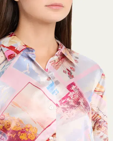 L'Agence Tyler Silk Button-Front Blouse | Thumbnail 5 L'Agence Tyler Silk Button-Front Blouse | Thumbnail 5