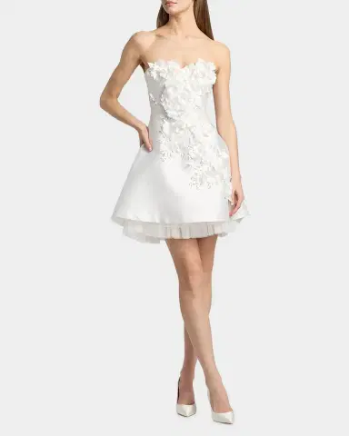 BADGLEY MISCHKA Flower Applique A-Line Mini Dress | Thumbnail 2 BADGLEY MISCHKA Flower Applique A-Line Mini Dress | Thumbnail 2