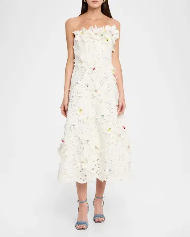 BADGLEY MISCHKA Cutout Floral Applique Scuba Midi Dress | Thumbnail 2