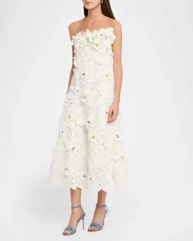 BADGLEY MISCHKA Cutout Floral Applique Scuba Midi Dress | Thumbnail 4