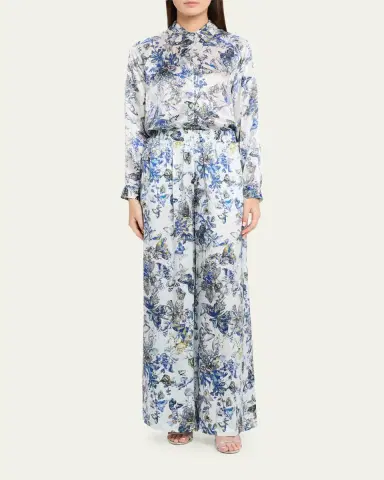 L'Agence Tyler Silk Button-Front Blouse | Thumbnail 2 L'Agence Tyler Silk Button-Front Blouse | Thumbnail 2