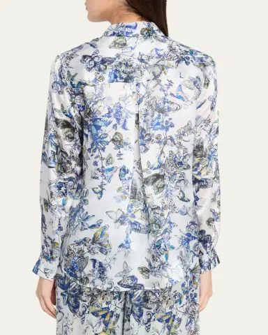 L'Agence Tyler Silk Button-Front Blouse | Thumbnail 3 L'Agence Tyler Silk Button-Front Blouse | Thumbnail 3