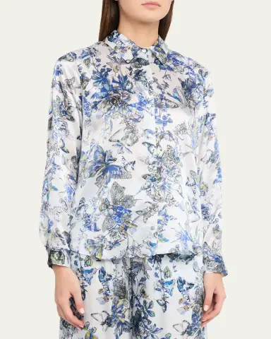 L'Agence Tyler Silk Button-Front Blouse | Thumbnail 4 L'Agence Tyler Silk Button-Front Blouse | Thumbnail 4