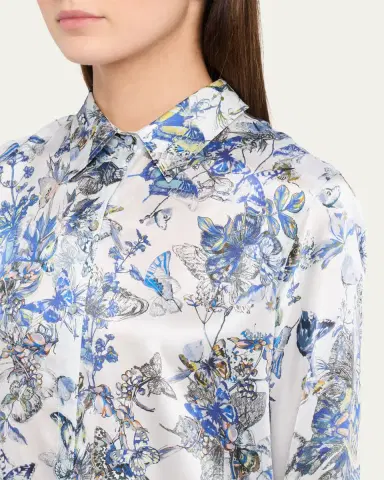 L'Agence Tyler Silk Button-Front Blouse | Thumbnail 5 L'Agence Tyler Silk Button-Front Blouse | Thumbnail 5