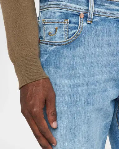 Jacob Cohen Men's Slim Stretch Faded Light-Wash Denim Jeans | Thumbnail 5 Jacob Cohen Men's Slim Stretch Faded Light-Wash Denim Jeans | Thumbnail 5