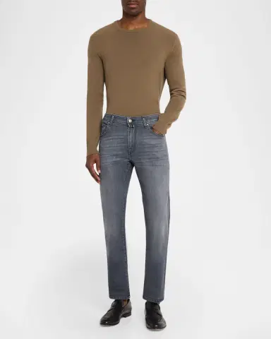 Jacob Cohen Men's Slim Stretch Grey Denim Jeans | Thumbnail 2 Jacob Cohen Men's Slim Stretch Grey Denim Jeans | Thumbnail 2