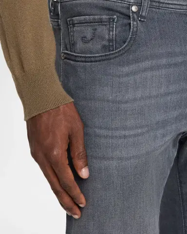 Jacob Cohen Men's Slim Stretch Grey Denim Jeans | Thumbnail 5 Jacob Cohen Men's Slim Stretch Grey Denim Jeans | Thumbnail 5