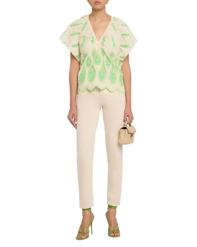 Bettie Embroidered Short-Sleeve Top