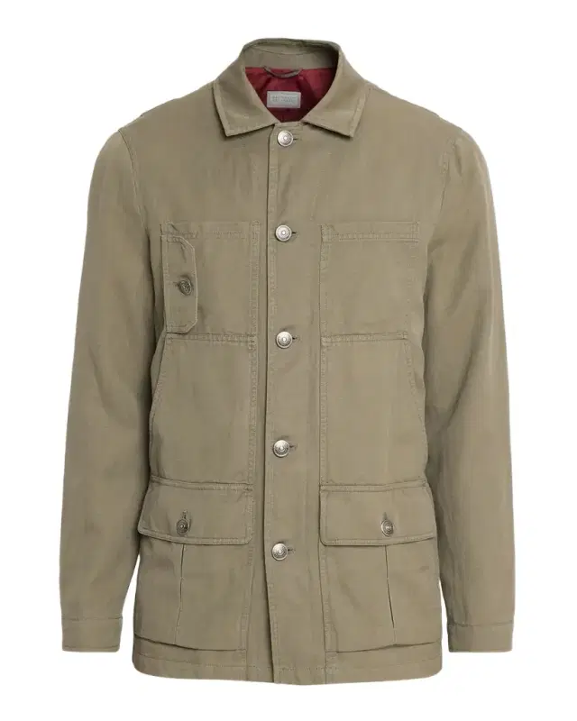 Brunello Cucinelli Men 's Military Chore Canvas Jacket