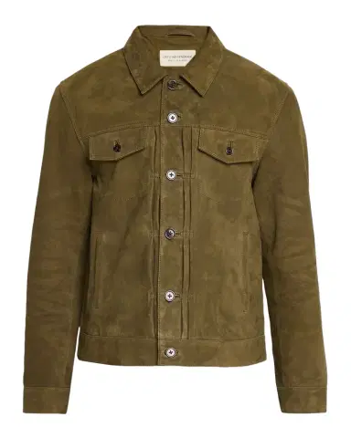 OFFICINE GÉNÉRALE Men 's Liam Suede Trucker Jacket | Thumbnail 1 OFFICINE GÉNÉRALE Men 's Liam Suede Trucker Jacket | Thumbnail 1
