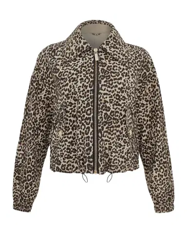 Gorski Metis Leopard-Print Suede Drawstring Jacket | Thumbnail 1