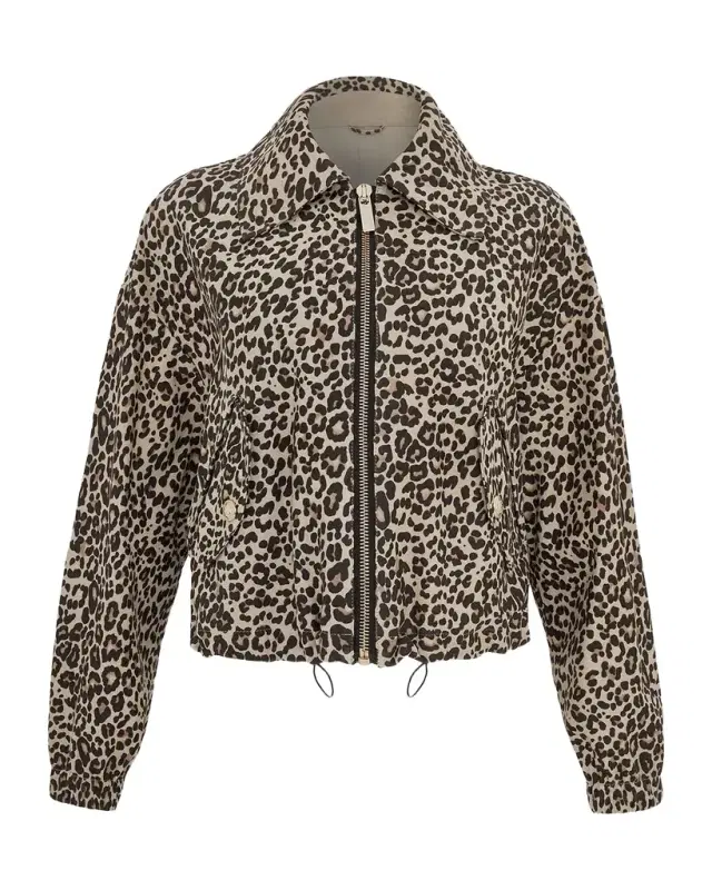 Metis Leopard-Print Suede Drawstring Jacket