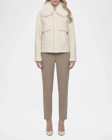 Gorski Cashmere And Wool Jacket With Detachable Goat Shearling Collar | Thumbnail 2 Gorski Cashmere And Wool Jacket With Detachable Goat Shearling Collar | Thumbnail 2
