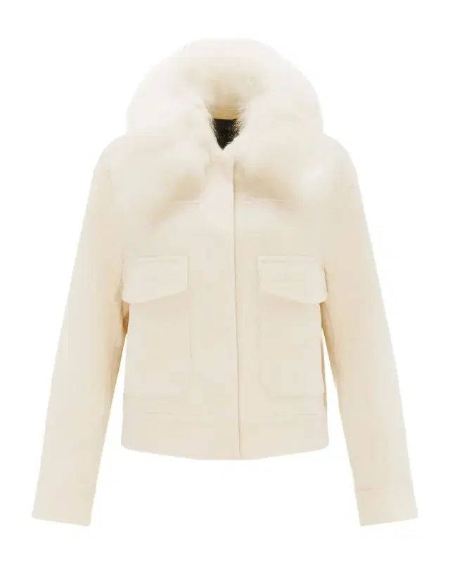Gorski Cashmere And Wool Jacket With Detachable Goat Shearling Collar