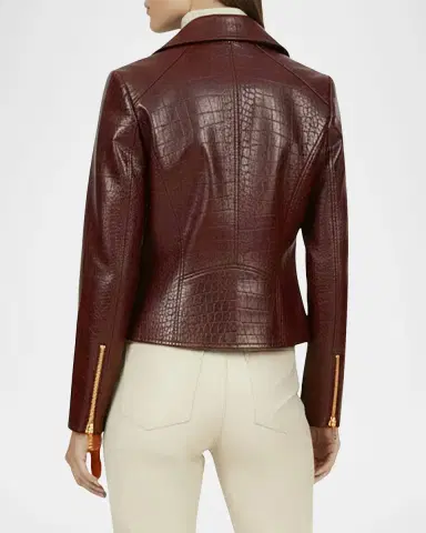 Gorski Select Leather Croco-Embossed Moto Jacket | Thumbnail 3