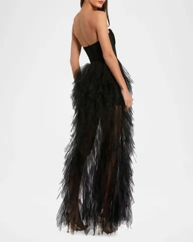 Mac Duggal Strapless Ruffle Bustier Gown | Thumbnail 2 Mac Duggal Strapless Ruffle Bustier Gown | Thumbnail 2