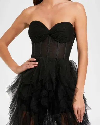 Mac Duggal Strapless Ruffle Bustier Gown | Thumbnail 3 Mac Duggal Strapless Ruffle Bustier Gown | Thumbnail 3