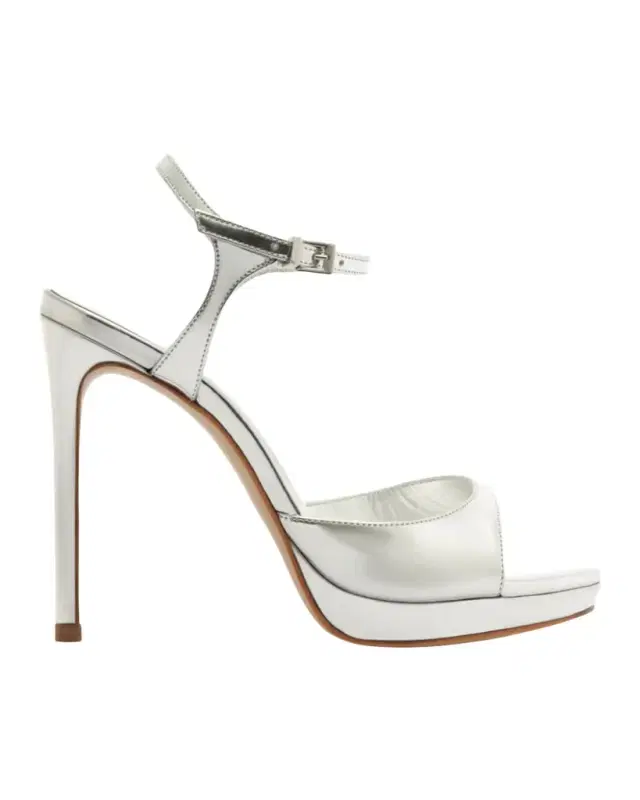 Schutz 115mm Scarlett Metallic Leather Platform Sandals