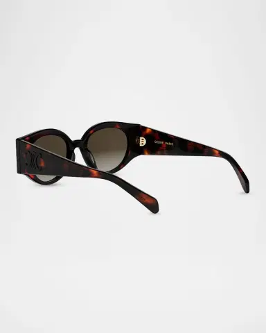 Celine Triomphe Stamp 51mm Round Sunglasses | Thumbnail 4 Celine Triomphe Stamp 51mm Round Sunglasses | Thumbnail 4