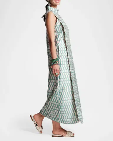 Frances Valentine Carlyle Layered Scallop-Print Maxi Dress | Thumbnail 4
