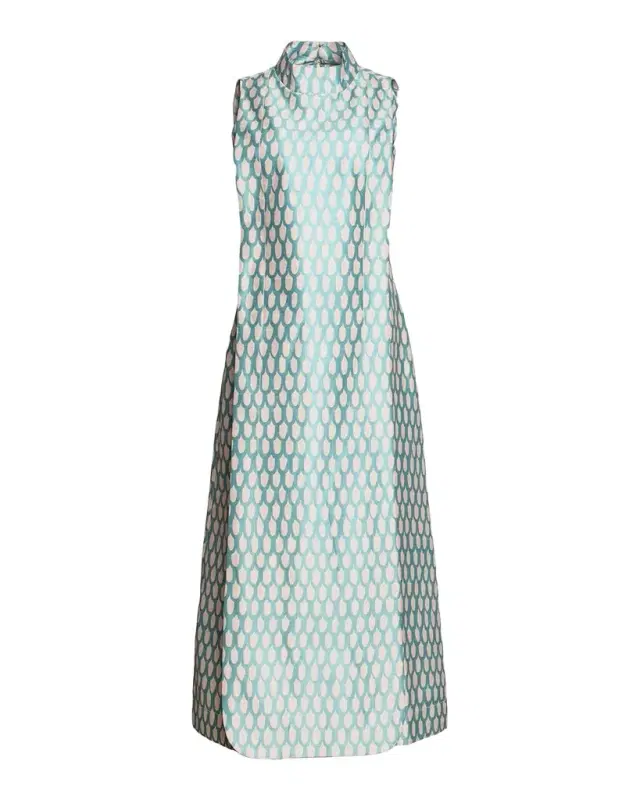 Frances Valentine Carlyle Layered Scallop-Print Maxi Dress
