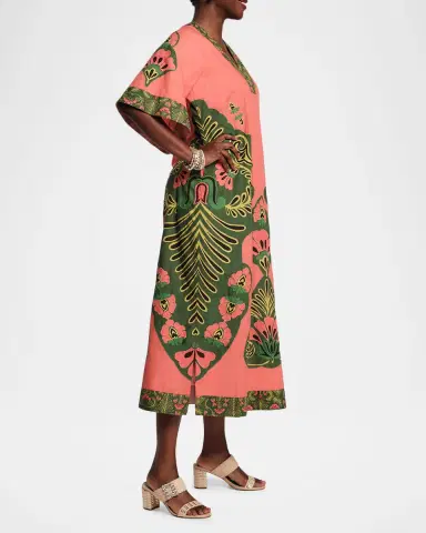 Frances Valentine Delightful Embroidered Floral-Print Midi Dress | Thumbnail 3 Frances Valentine Delightful Embroidered Floral-Print Midi Dress | Thumbnail 3