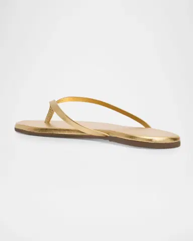 TKEES Lily Metallic Leather Flat Thong Sandals | Thumbnail 3