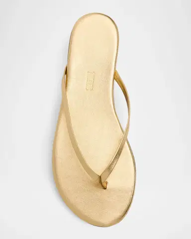 TKEES Lily Metallic Leather Flat Thong Sandals | Thumbnail 5