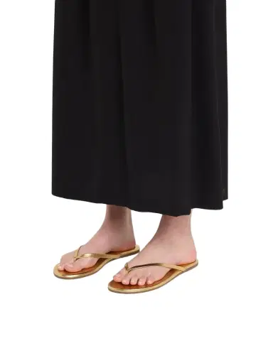 TKEES Lily Metallic Leather Flat Thong Sandals | Thumbnail 1
