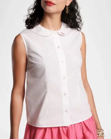 Frances Valentine Louise Heart-Embroidered Cotton Top | Thumbnail 2 Frances Valentine Louise Heart-Embroidered Cotton Top | Thumbnail 2