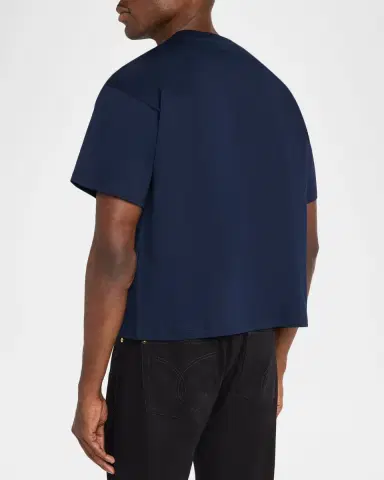 Versace Men's Embroidered-Medusa Jersey Pocket Crewneck T-Shirt | Thumbnail 2 Versace Men's Embroidered-Medusa Jersey Pocket Crewneck T-Shirt | Thumbnail 2